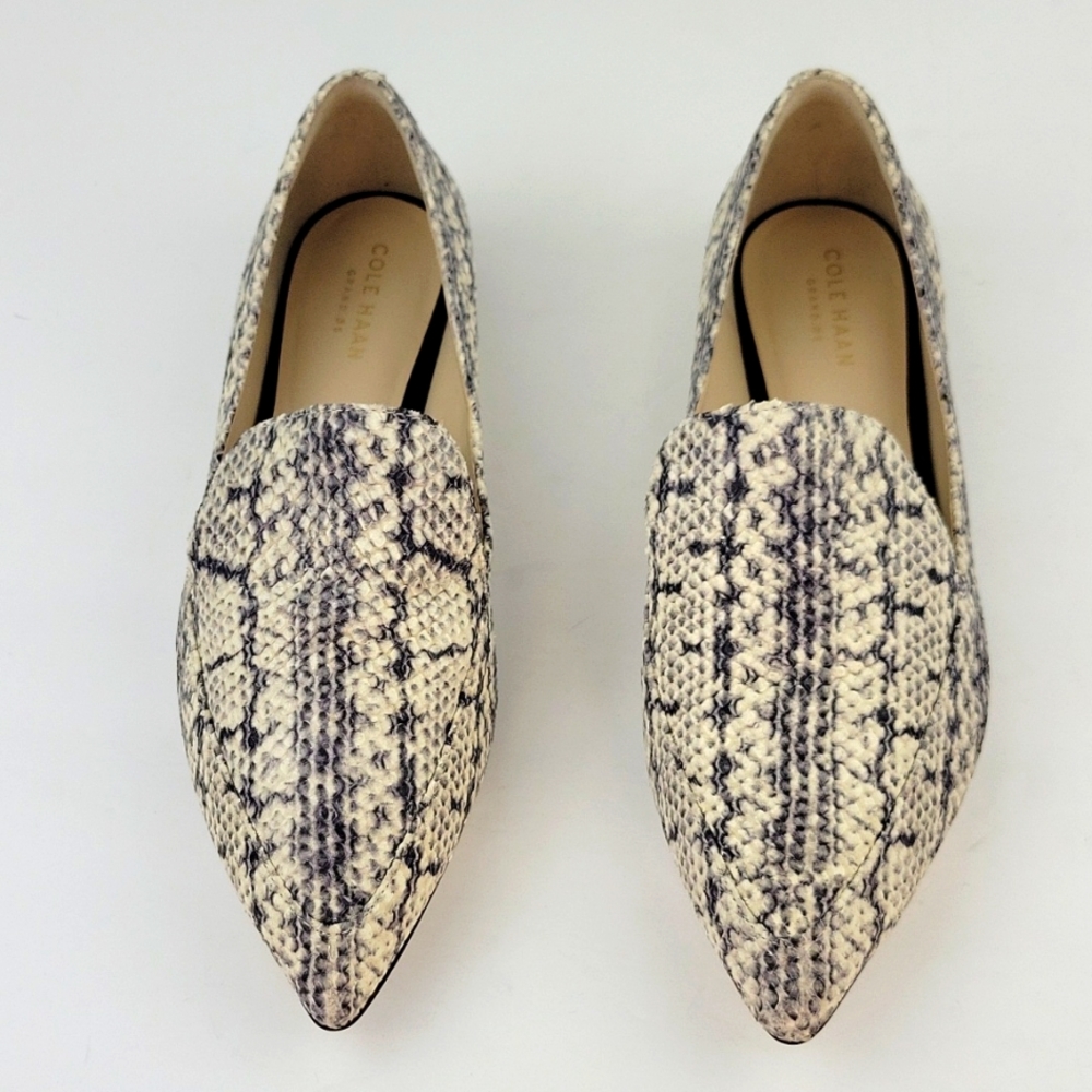 Cole Haan Python Textured Leather Brie Skimmer Fl… - image 2